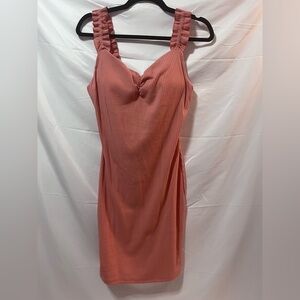 Haute Monde Coral Ribbed Dress. Size Large.